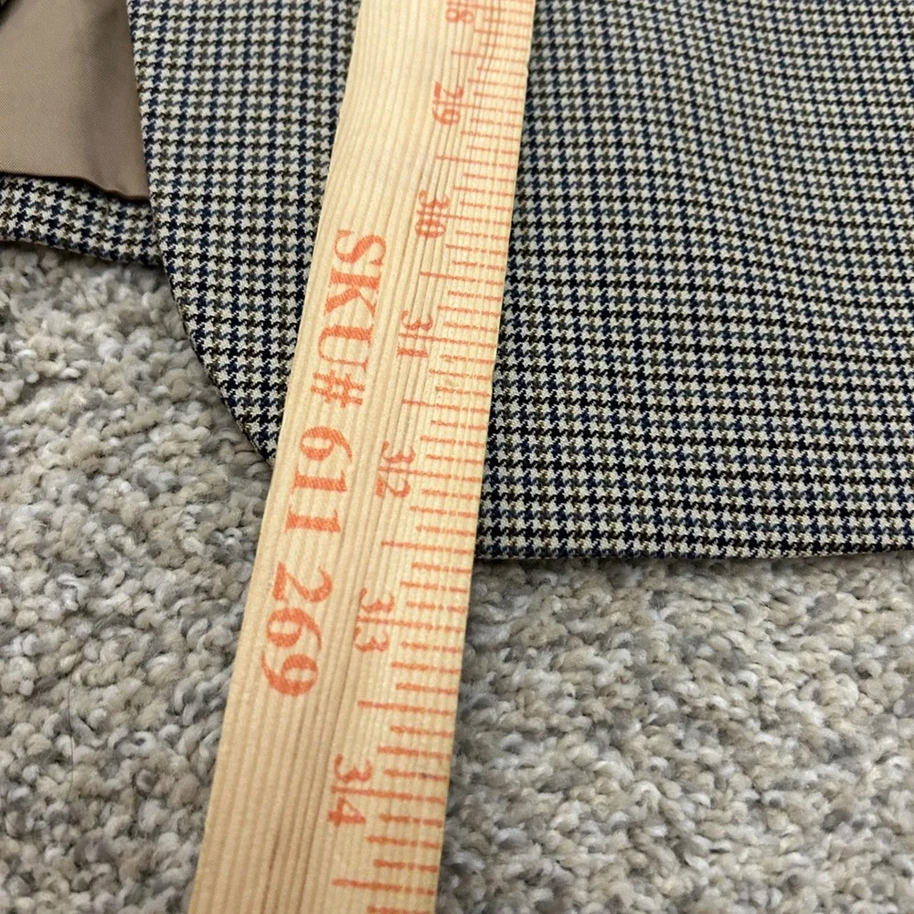 Brooks Brothers‎ 346 Blazer 42R Tan Blue Houndstooth 100% Wool Sport Coat